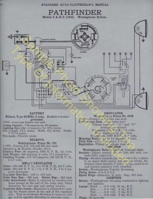 1920 1921 Lexington Models S and T Car Wiring Diagram Electric System Specs 508