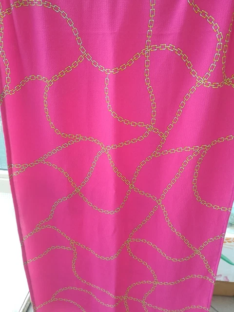 foulard ,sciarpa sartoriale fantasia catene stile versace rosa / fucsia