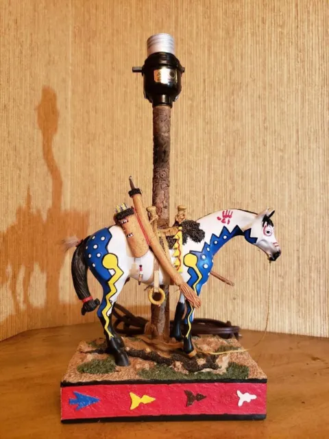 Trail of Painted Ponies Woodland Hunter Hand Painted Table Lamp.