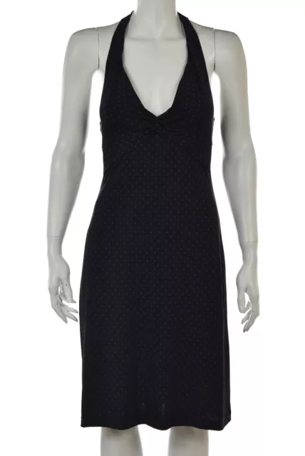 BGBCMAXAZRIA Dress Size S Navy Blue Polka Dot Sheath Empire Waist Knee Length