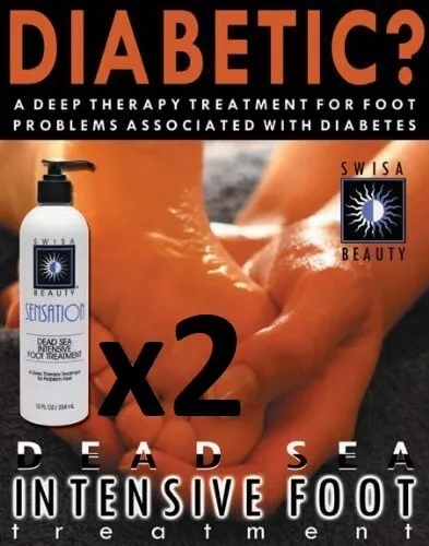 LOT OF 2 Swisa Beauty Dead Sea Intensive Foot Lotion Treatment For Diabetic Foot