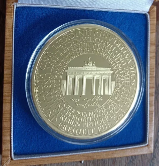 Medaille Gigant Brandenburger Tor 70 mm 110g PP NATIONALHYMNE DEUTSCHLAND   Box 2