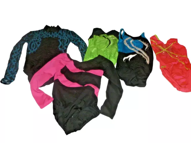 Danskin Freestyle Girls Leotard Lot Of 5 Gymnastics Dance Set 10-12