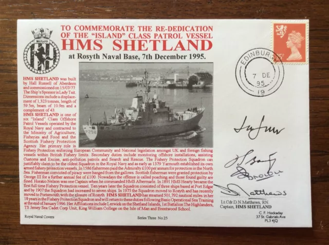 3RNCH25 Hockaday Re-Dedication HMS SHETLAND 7 December 1995 Signed