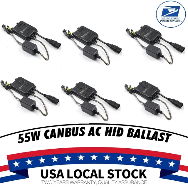 6pcs 55W Canbus AC HID Ballast Kit Replacement Xenon Headlight High Low Beam