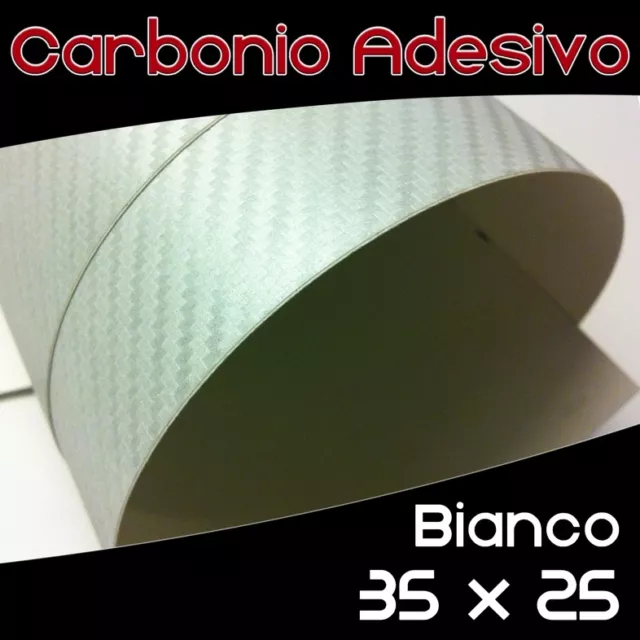 Pellicola Adesiva CARBONIO Bianco - 35 x 25