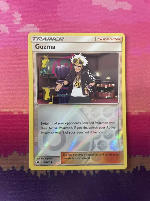 Pokemon Karte Guzma brennende Schatten Umkehrholo 115/147 fast neuwertig
