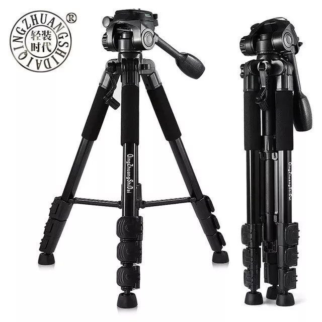 Q111 QZSD Lightweight Tripod with Pan Head Quick Release Plate for DSLR