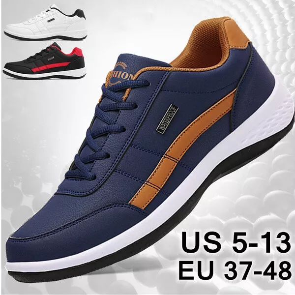 New Men's Fashion Leather Casual Sneakers Sports Running Shoes Plus Size 40-47