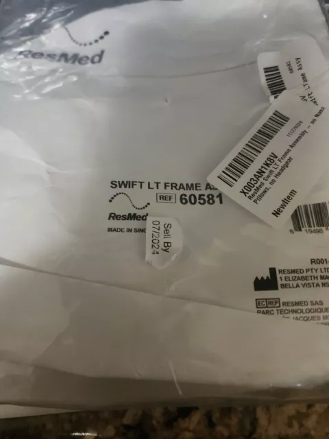 Sealed Genuine ResMed SWIFT LT FRAME ASSY 60581