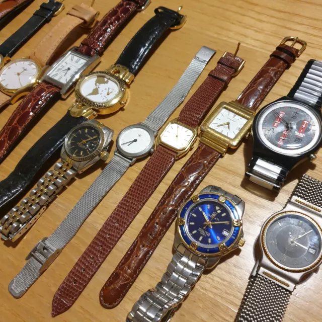 Lotto 15 orologi, funzionanti e da riparare, Maserati, Swatch, Pierre Cardin, Ck 2