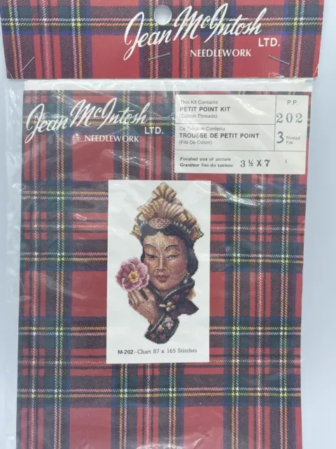 Jean McIntosh Petit Point Kit 41 Iris Lady slipper Flowers 120 x 174  stitches