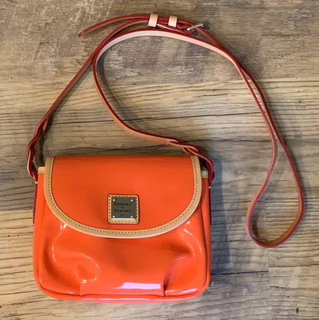 NWOT DOONEY & BOURKE Flap Pleated Crossbody Coral Patent Shoulder Bag PV330 CE