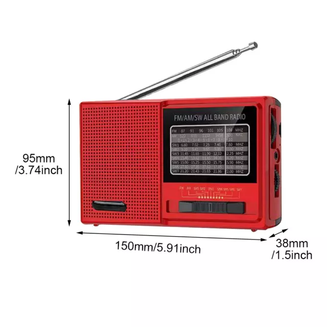 FM AM SW Speaker Full Band Portable Radio For Elderly Professional Audio