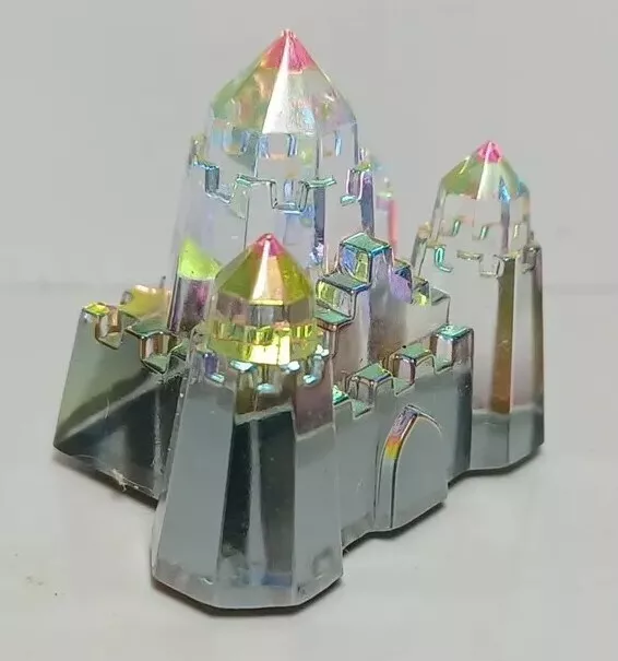 Vintage German Cut Crystal Miniature Castle Rainbow of Colors Prism 1.25”