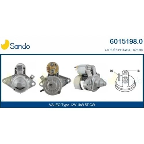 MOTORINO D'AVVIAMENTO SANDO 6038104.1 per Piaggio EUR 141,81 - FR