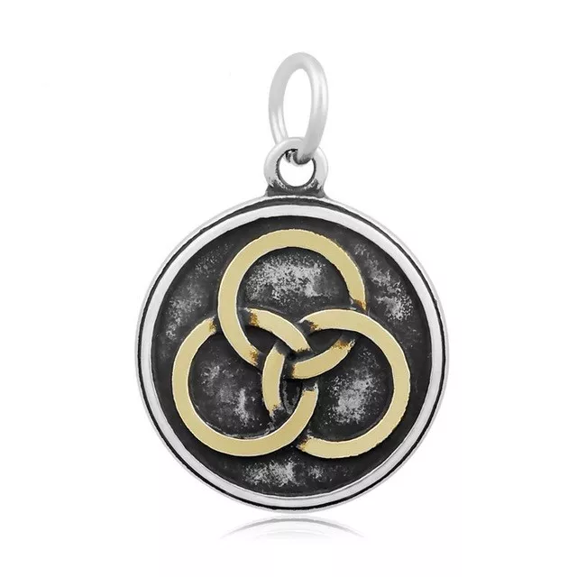 316L Acier Inoxydable Plaqué Or Trinité Pendentif Sans Chaîne