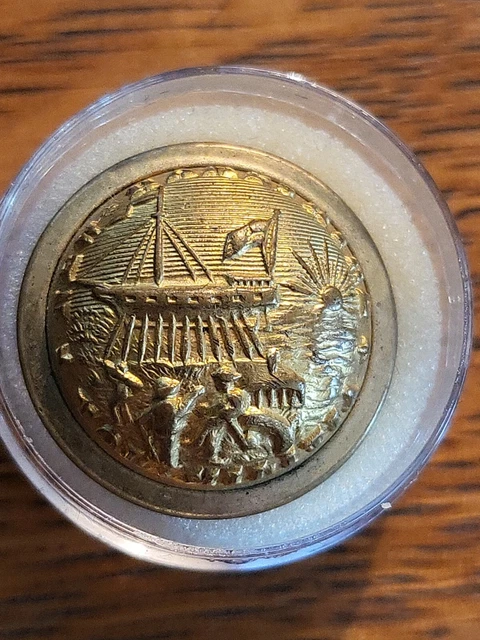 Civil War ERA New Hampshire State Volunteer Militia 2-Piece Coat Button Scovill