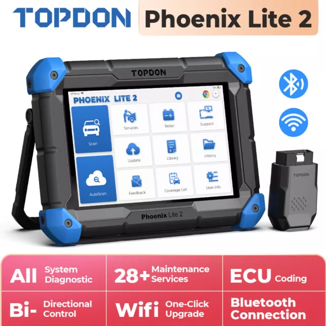 TOPDON Phoenix Lite 2 Profi KFZ OBD2 Diagnosegerät 35+Funktion ECU-Kodierung DE