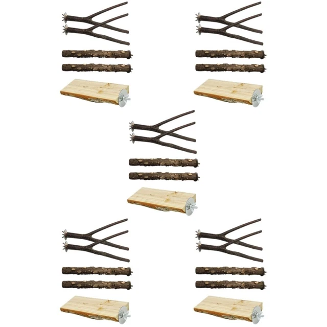25 Pcs Papagei Stehender Stock Vogelbaum Zweig Holzstäbchen Spielzeug