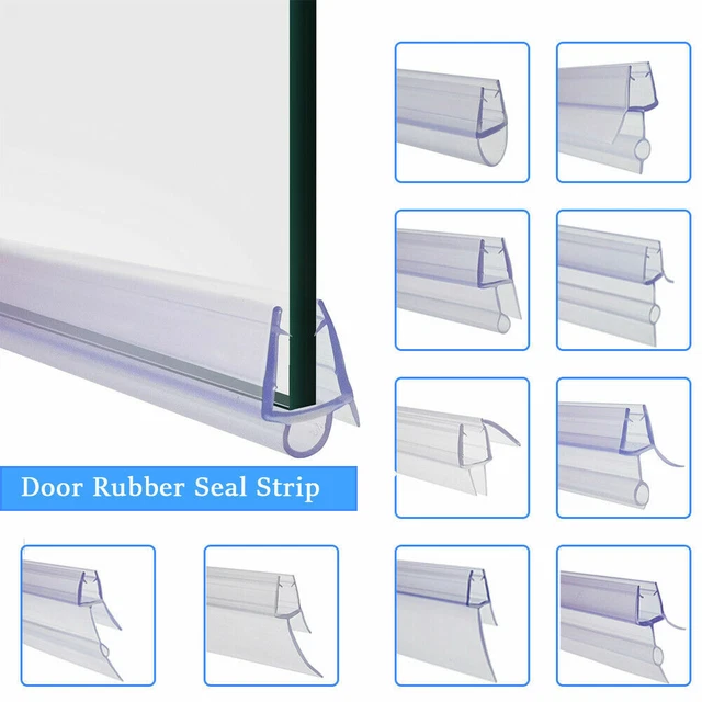 SHOWER SCREEN SEAL Strip For 46mm Glass Up to 30mm Gap Bath Door