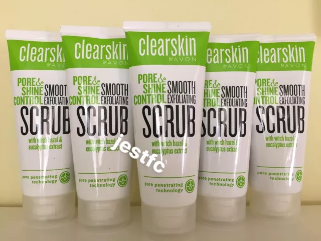 Avon CLEARSKIN Pore & Shine Control SMOOTH EXFOLIATING SCRUB x5 Lots STOCK UP!!