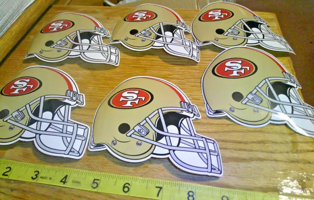 6 Large Helmet stickers NFL San Francisco 49ers