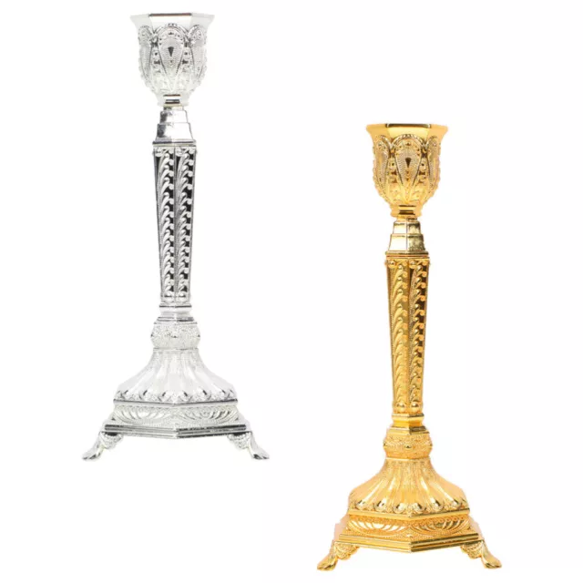 2 Pcs Antique Brass Candlesticks Holders Home Decoration Cup