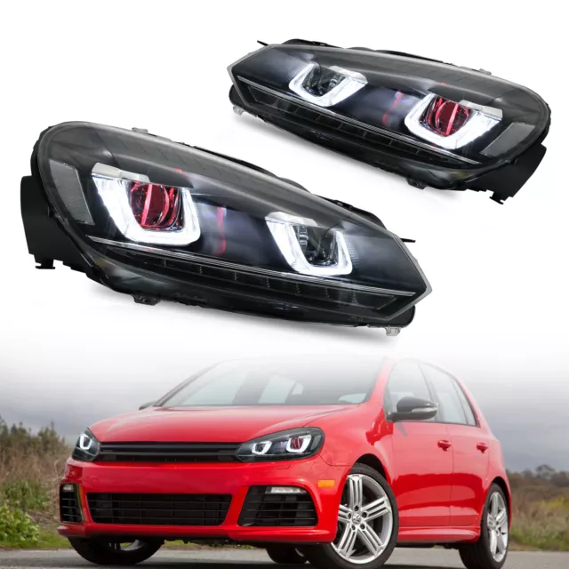 VLAND Démon Yeux LED Phares Pour Volkswagen GOLF MK6 2010-2014 DRL Indicateurs