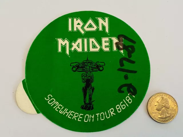 Iron Maiden Rare Derek Riggs 1986/87 Somewhere on Tour Eddie Back Stage Pass