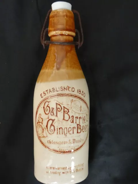 G & P Barriel Red Brown Print Pictorial Ginger Beer.