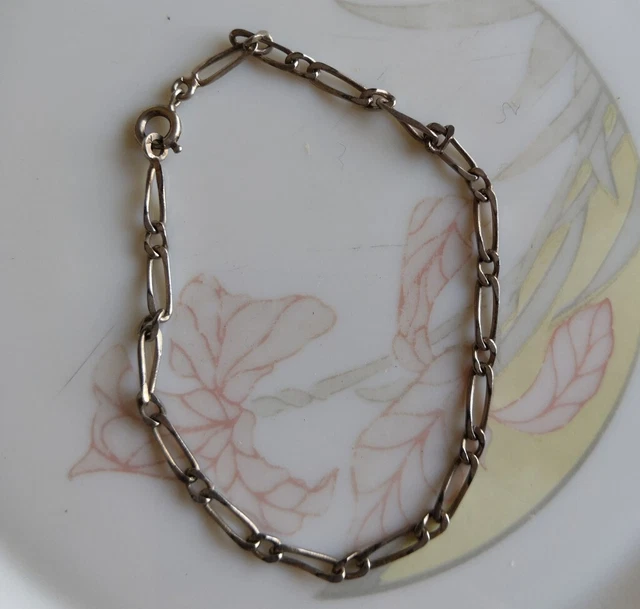 Bracelet Gourmette Argent Vintage Années 70 - Prénom MIREILLE Gravé - Bijou Occasion Rétro