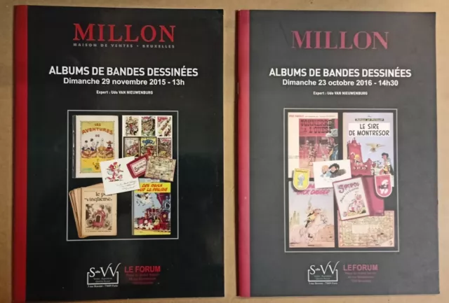 Lot Catalogues Millon Albums Bandes dessinées 2015 2016 Hutry  – Udo Van NieuWen