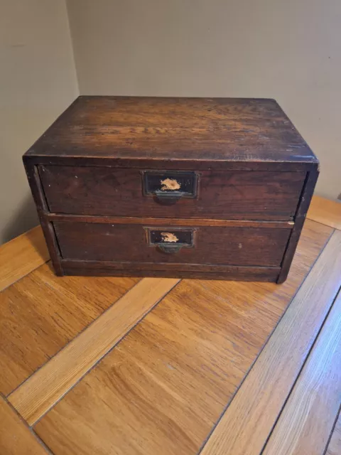 Vintage Oak Chest Of Drawers , Oak Globe Filing Cabinet