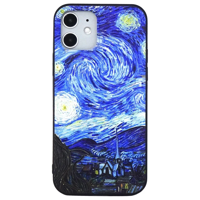 Van Gogh Custodia Portafoglio Per IPhone 16 – Notte Stellata, Stile Book, Protezione Antiurto Con TPU E Policarbonato