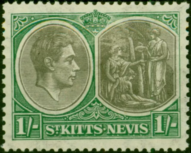 St Kitts Nevis 1938 1s Black & Green SG75 Fine LMM