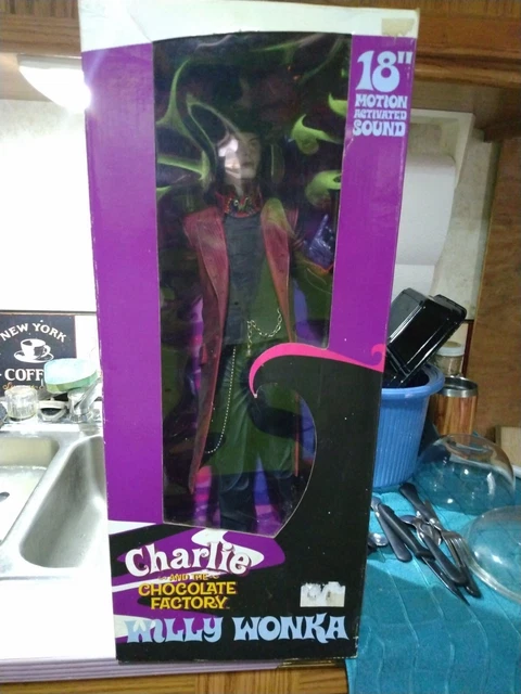 Charlie Chocolate Factory “Willy Wonka “ Johnny Depp 18" Figure Necca