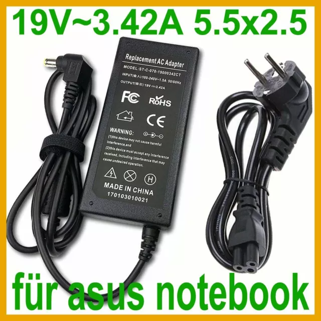 Für ASUS S300C S400C S500C Notebook Netzteil Ladegerät AC Adapter 19V 3.42A 65W