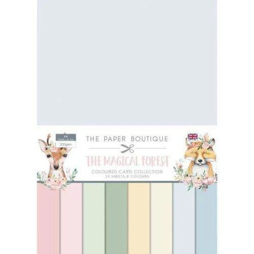 Paper Boutique Magical Forest A4 Coloured Card Pastel Pink Green Card Making