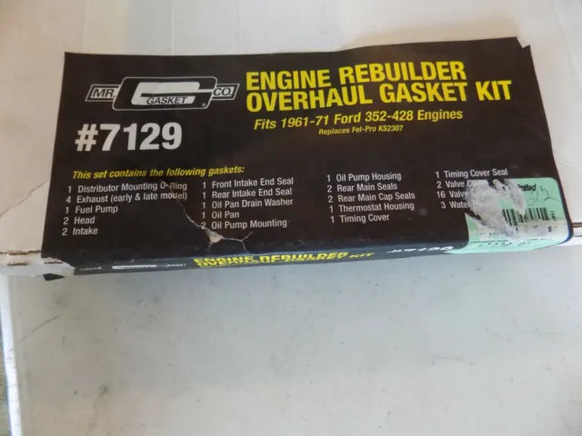 Mr Gasket 7129 Engine Rebuilder Overhaul Gaskets kit, 1961-71 Ford Big Block