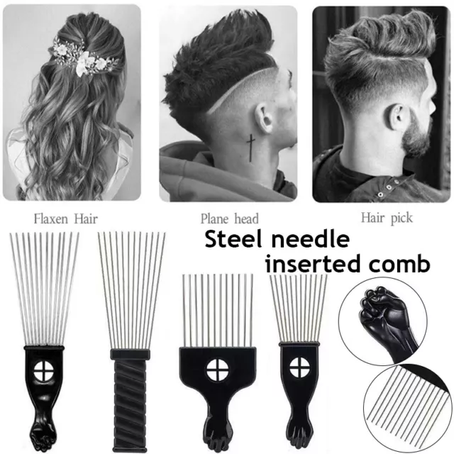 Afro Cheveux Pick Peigne Démêlant Perruque Tresse Style Ascenseur Brosse À R