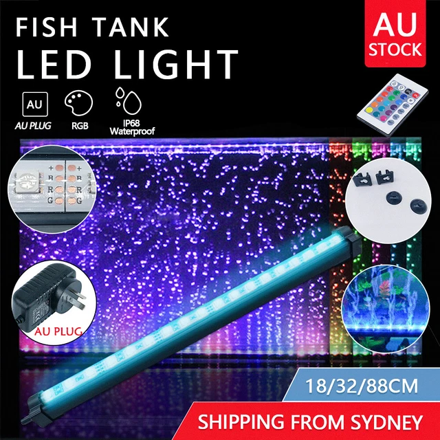 LED Aquarium Lights Submersible Air Bubble RGB Light for Fish Tank Underwater AU