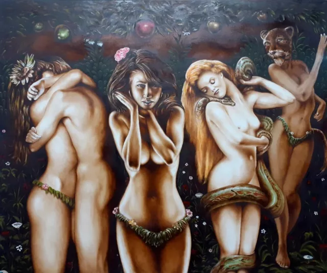 "SEDUZIONE ATTRAZIONE TENTAZIONE " - olio e acrilico su tela 120x100cm - 2021