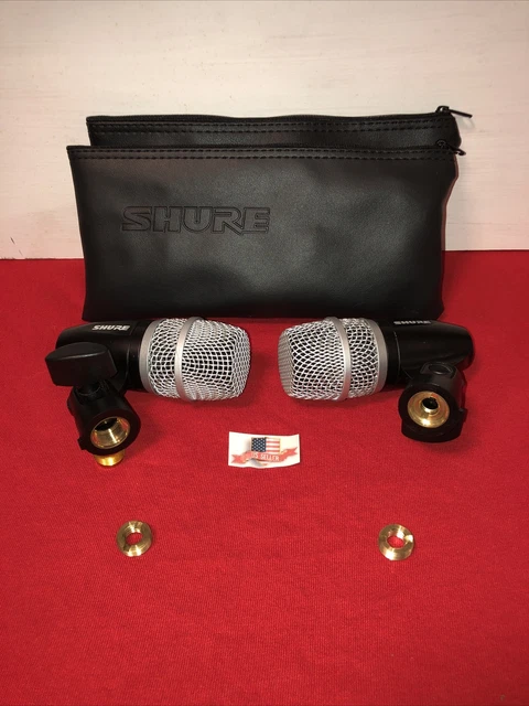 2 Shure PG56 Drum Mics For Snare Tom Floor Toms Cajon Dynamic+Case Kit Set PG 56 2 Shure PG56 Drum Mics For Snare Tom Floor Toms Cajon Dynamic+Case Kit Set PG 56