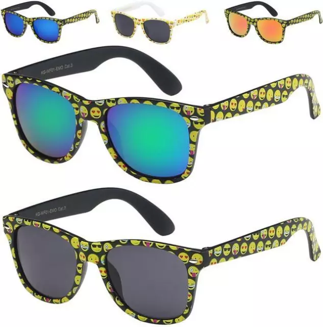 Emoji Childrens Sunglasses Designer Kids Boy's Girl's Classic Black Retro Uv400