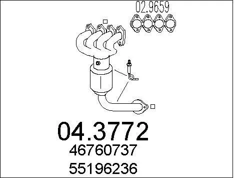 Catalyseur Fiat Punto 1.2 60,1.2 Bifuel,Punto Camionnette - 3/5 Portes 1.2 60