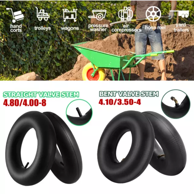 2x Inner Tube Tire 4.10/3.50-4 4.80/4.00-8 For Lawn Mower Wheelbarrows Trolley