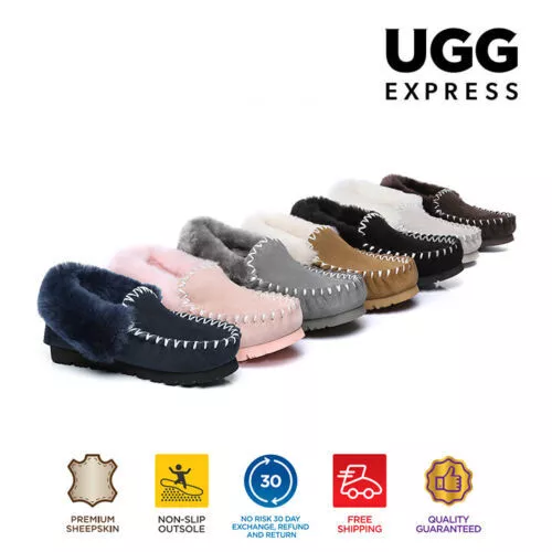 【EXTRA 15% OFF】UGG Moccasins Women Men Australian Sheepskin Slippers Loafers