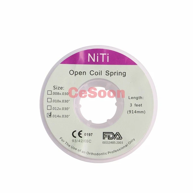 1Roll Dental Niti Open Coil Springs Spool Ortho Arch Wires 3 Feet Dia.014 Clinic