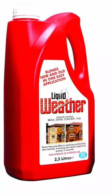 Liquid Weather 2.5l Blends Colour Ageing New Brick Masonry Stone Tiles Stain